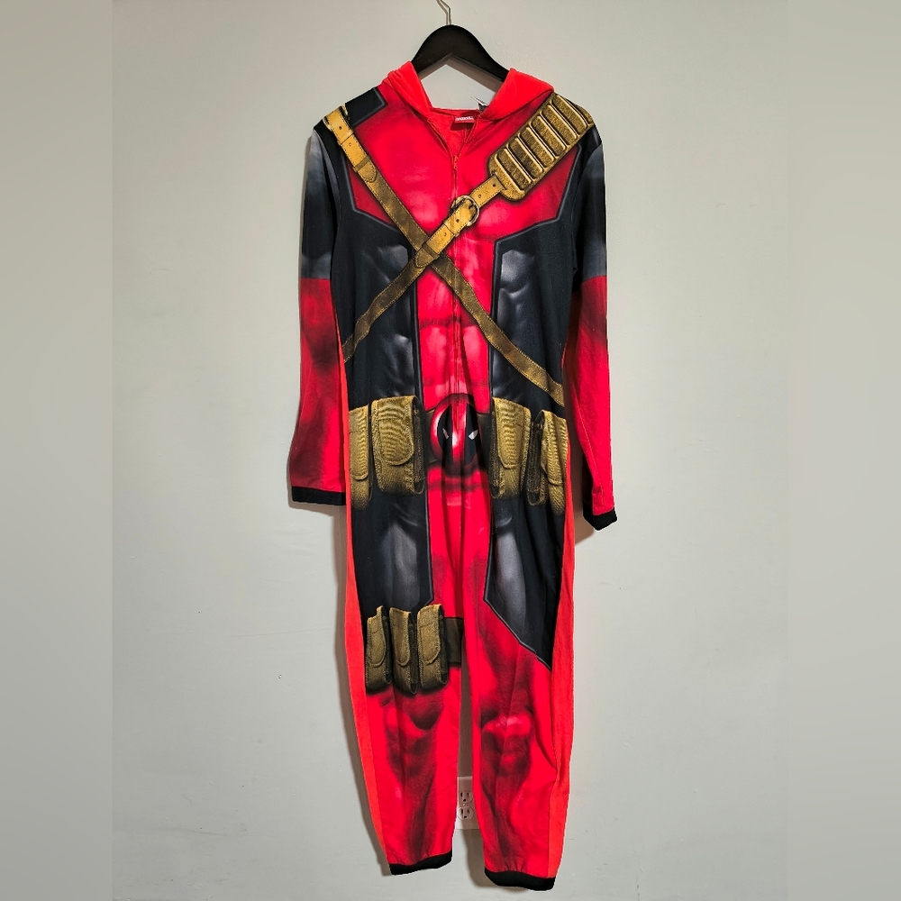 Deadpool Marvel Fleece Onesie Pajamas Adult Small